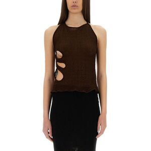 SELIA RICHWOOD Women's Knit Halter Top with Cut-Out Details Women BROWN T-Shirts
